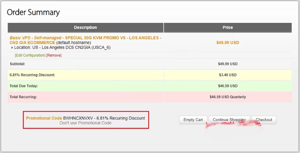 搬瓦工优惠码使用方法